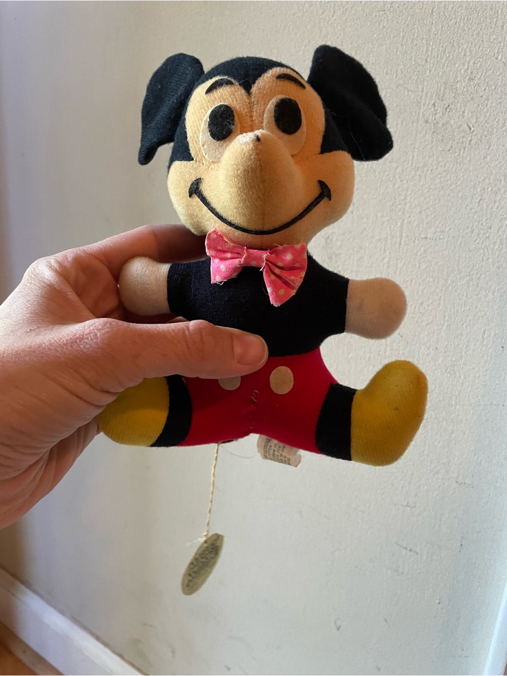 Walt Disney Productions Mickey Mouse 1970s Plush Toy Vintage Stuffed Animal 6”